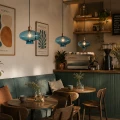 błękitna szklana lampa wisząca TRESCO BLUE Argon 8982