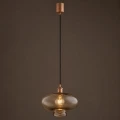 szklana lampa wisząca w kolorze szampańskim TRESCO Argon 9012