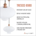 lampa wisząca z białym kloszem TRESCO MLECZNY Argon 8980