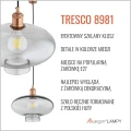 szklana lampa wisząca z dymionym kloszem TRESCO SMOKY Argon 8981