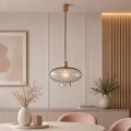 szklana lampa wisząca z dymionym kloszem TRESCO SMOKY Argon 8981