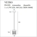złota lampa wiszaca LED Vetro Maxlight P0428D