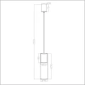 lampa tuba wisząca 7 cm MANACOR Light Prestige LP-232/1P G