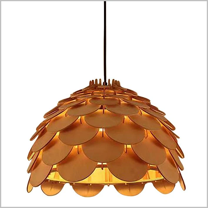 Lampa wisząca szyszka ze sklejki drewnianej o średnicy 50cm 1xE27 Burgo LP-101335/1P L Light Prestige