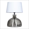 Haga szklana lampa stołowa podstawa antracyt abażur biały 1xE27 4concepts