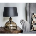 szklana lampa stołowa abażur czarny Haga Taupe 4concepts