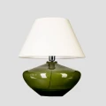 Lampa stołowa ze szklaną butelkową podstawą i białym abażurem Madrid Green 4concepts