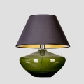 Lampa ze szkła polskie rękodzieło zielona podstawa i czarny abażur Madrid Green 4concepts