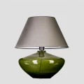 Lampa stołowa szkło w kolorze butelkowej zieleni i szarym abażurem Madrid Green 4concepts