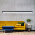 loftlight Concrete line Led lampa wisząca listwa 197cm beton black