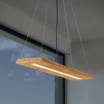 Brad wisząca lampa-półka LED nad stół z naturalnego drewna 100cm 27W Trio