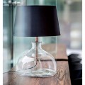 Haga lampa stołowa hand made podstawa szklana przeźroczysta abażur czarny 4concepts