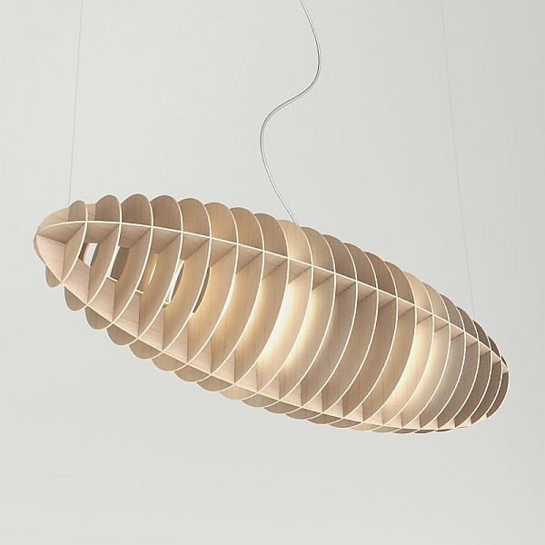 ZEPPELIN okrąg lampa wisząca ze sklejki lotniczej 1xE27 led Tar