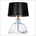 lampa stołowa szklana podstawa przeźroczysta abażur czarny 1xE27 Haga 4concepts