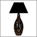 lampa stołowa szklana podstawa czarno-złota z abażurem czarnym od wewnątrz złotym Kenya 4concepts