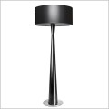 Lampa stojąca podłogowa drewniana czarna abażur z tkaniny walec 65cm 3xE27 w kolorze czarnym Baron Plus LS-3-2 Kandela
