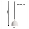 Damaso SL.0281 lampa wisząca z białego betonu Sollux wymiary