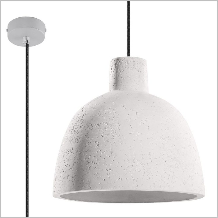 Lampa wisząca z białego betonu średnica 28cm 1xE27 Damaso SL.0281 Sollux