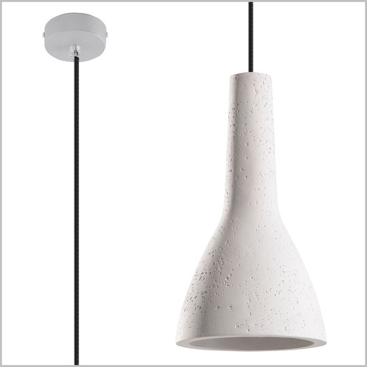 Empoli SL.0280 lampa wisząca industrialna z białego betonu klosz średnica 17cm 1xE27 Sollux