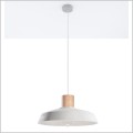 Industrialna lampa wisząca z betonowym kloszem o średnicy 40cm wykończonym drewnem Afra SL.0282 Sollux