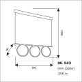 Żyrandol LED Loop-521długość 80cm 60W Eko Light Milagro barwa ciepła biała 3000K