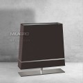 Milagro by Maciej Zień Volans 5025 lampa stołowa 52cm chromowana podstawa abażur grafitowy ze srebrnym paskiem i srebrnym spodem 1xE27