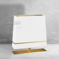 lampa stołowa złota podstawa abażur biały ze złotym paskiem i złotym spodem 1xE27 Volans 5026 Milagro by Maciej Zień