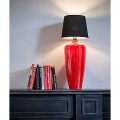 Sevilla lampa stołowa podstawa szkło czerwone abażur czarny 4concepts
