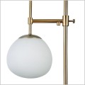 lampa podłogowa mosiądz z regulowaną wysokością klosza szklanej białej kuli Erich MOD221-FL-01-N Maytoni
