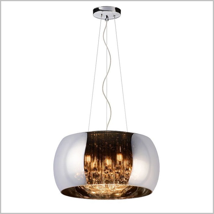 Lucide Pearl lampa wisząca z kloszem z dymionego szkła i szklanymi soplami