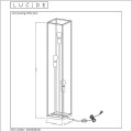 Lucide Ruben 00724/03/30 lampa stojąca podłogowa stelaż prostopadłościan czarny mat i miedziane oprawki na trzy żarówki E27 120cm wysokości wymiary