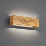 Brad kinkiet LED góra-dół z naturalnego drewna i metalu 13,5W Trio Lighting