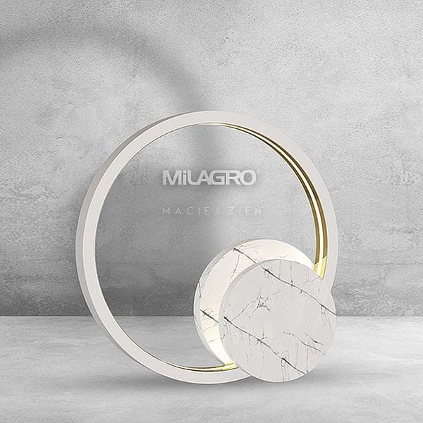 lampa stołowa Led o średnicy 70 cm z białego marmuru carrara statuario Cassiopeia 5041 Milagro by Maciej Zień