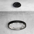 żyrandol pierścień 70cm z czarnego marmuru 9xE14 Cassiopeia nero 5031 Milagro by Maciej Zień