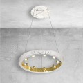 Milagro by Maciej Zień Cassiopeia carrara lampa wisząca pierścień z białego marmuru 70cm 9xE14