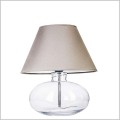 4concepts lampa stojąca szklana podstawa przeźroczysta abażur szary Bergen
