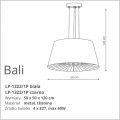 Bali LP-1322-1P Light Prestige biała lampa wisząca z abażurem wymiary