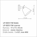 Light Prestige Bali kinkiet z abażurem wymiary