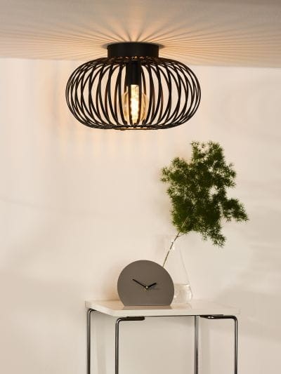 Lampa sufitowa czarna druciana metalowa styl vintage 40cm 1xE27 Manuela 78174/40/30 Lucide