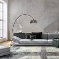 Lucide Mesh 30773/01/30 lampa stojąca podłogowa do salonu czarna metalowa 200cm z podwójnym kloszem z siateczki 1xE27