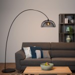 Mesh lampa podłogowa czarna metalowa 200cm z ażurowym kloszem 1xE27 Lucide