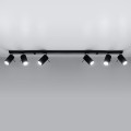 Lampa sufitowo-ścienna czarna z 6 reflektorkami 6xGU10 Ring 6 SL.0334 Sollux