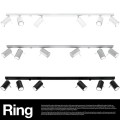 Sollux Ring 6 lampa sufitowo-ścienna czarna z 6 reflektorkami dostępne kolory