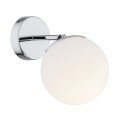 lampa ścienna szklana kula biała na ruchomym chromowanym ramieniu 1xE27 Satelite 3988 Argon
