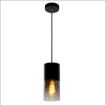 Lucide Zino 74410/01/65 lampa wisząca czarna klosz szklany grafit