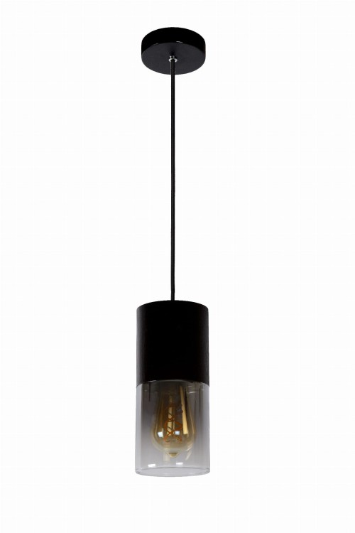 Czarna lampa wisząca do kuchni klosz szklany grafit Zino 74410/01/65 Lucide