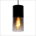 czarna lampa wisząca szklany klosz grafit Lucide Zino 74410/01/65