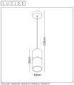 Lucide Zino 74410/01/65 lampa wisząca wymiary