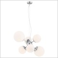 Lampa wisząca do salonu szklane kule białe 6xE27 elementy metalowe chromowane Satelite 2531 Argon
