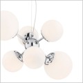 Żyrandol lampa wisząca do salonu 6 szklanych mlecznych kul stelaż chrom Satelite 2531 Argon